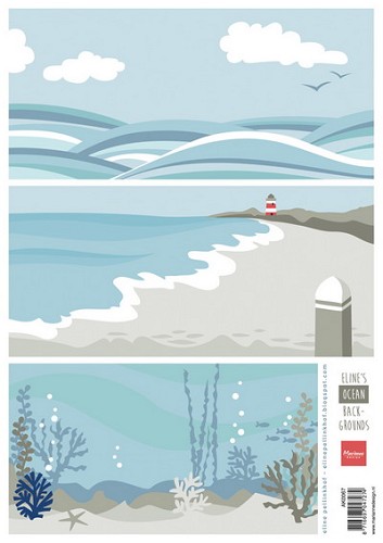 Marianne Design - Knipvel - Eline`s background - Ocean