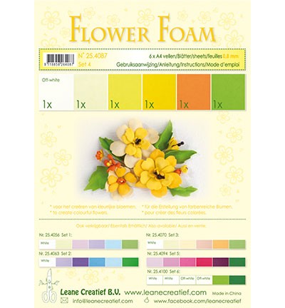 Flower foam - assortment - Set 4 -Yellow colours