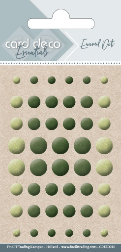 Card deco essentials - Enamel dots  - Pearl yellow green
