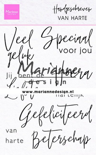 Marianne Design - Clear stamp - Handgeschreven - Van harte