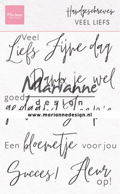 Marianne Design - Clear stamp - Handgeschreven - Veel liefs