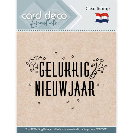 Card Deco - Clear stamp - Gelukkig Nieuwjaar