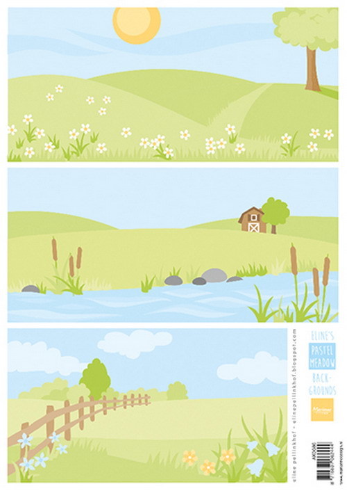 Marianne Design - Knipvel - Eline's backgrounds - Pastel meadows