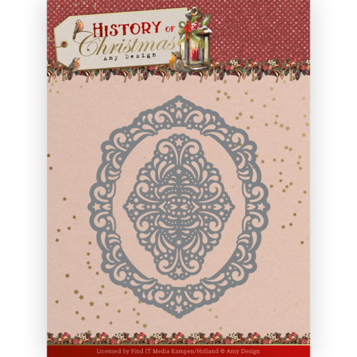 Amy Design - Dies -  History of Christmas - Lacy Christmas Oval