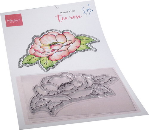 Marianne Design - Clear stamp & die set - Tiny's flowers - Tea rose