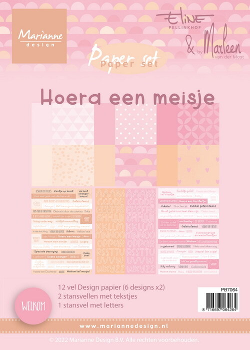Marianne Design - Paperset - Hoera een meisje