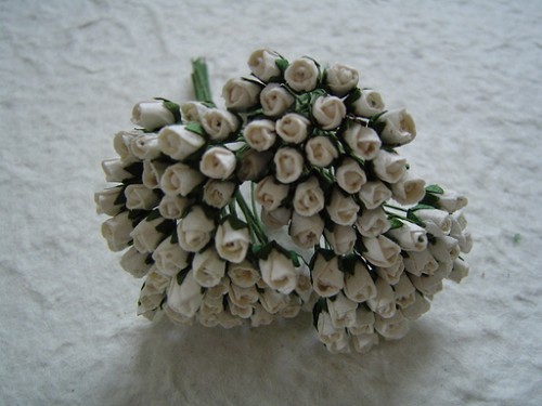 Mulberry Closed Rose Buds White
