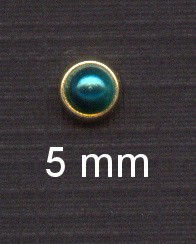 Parelmoer brads - Zeegroen 5 mm.