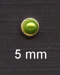Parelmoer brads - Lime Groen 5 mm.